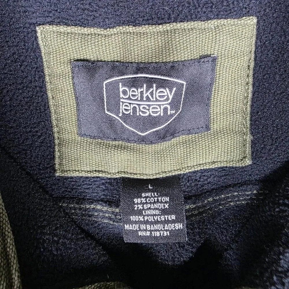 Berkley Jensen Shirt Jacket Men L Green Medium Wash